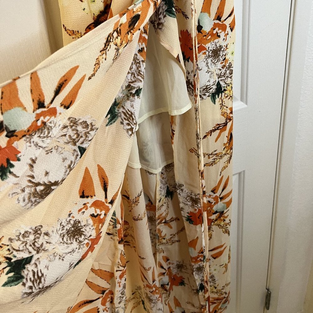 NWOT BerryGo Women's Sexy Deep V Neck Backless Floral Print Split Maxi Dress - Picture 9 of 13